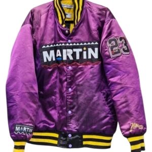Martin Marty Marr #23 Headgear Classic Purple Varsity Jacket Sz XL  100% Satin